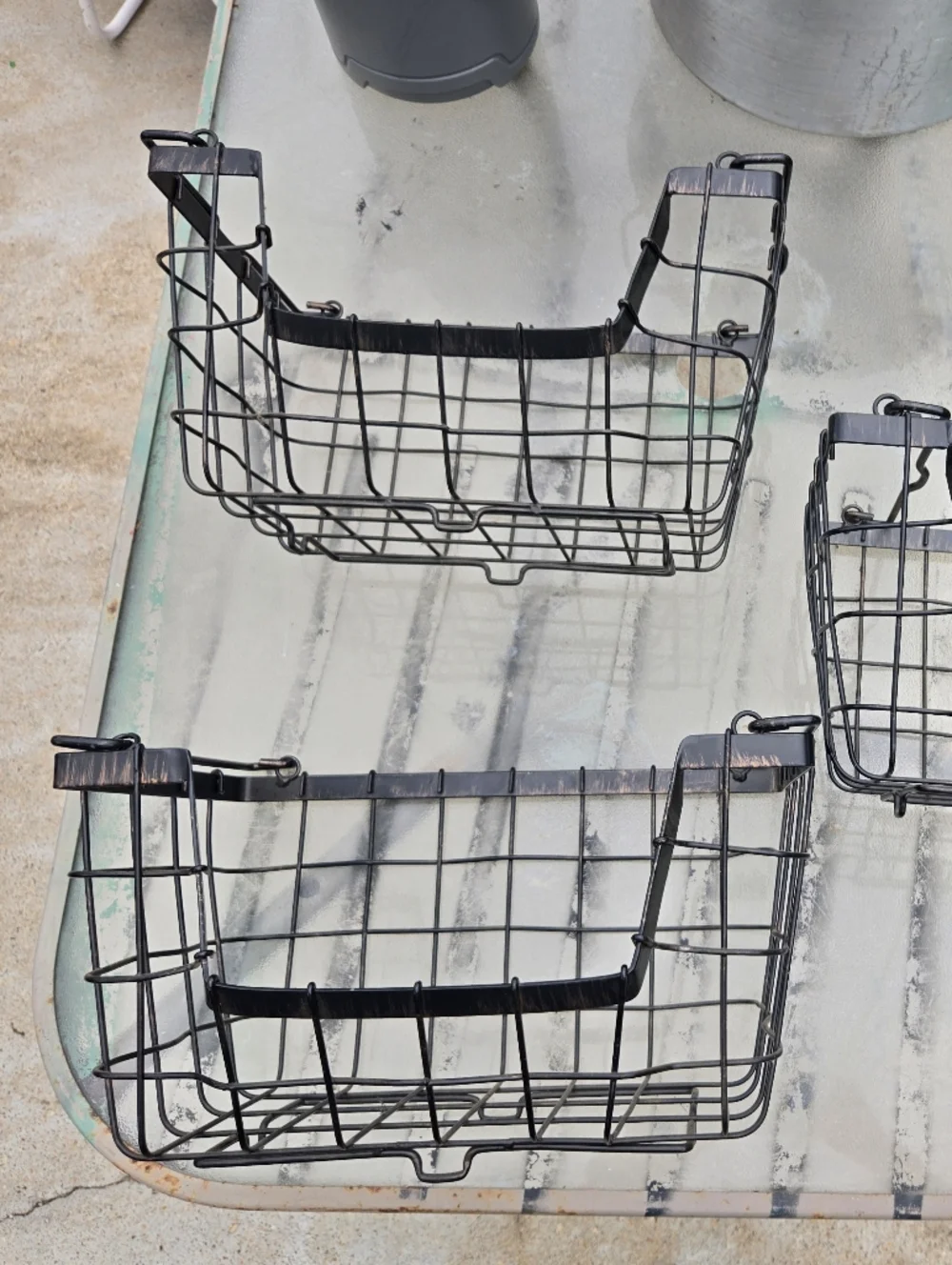 Set Of 3 Gourmet Basics Stacking and Nesting Wire Basket